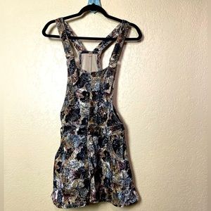 !!Sold!! Free People Crushed Velvet Overall shorts